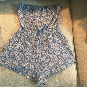 Blue printed romper